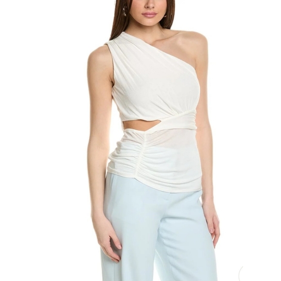 BCBGMaxAzria One-Shoulder Top - White - Picture 16 of 16